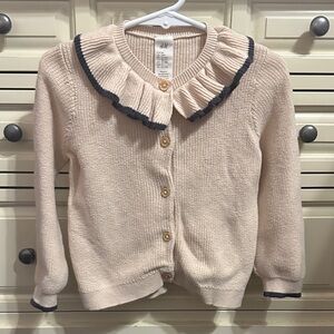 H&M Cream Cardigan with Gray Trim